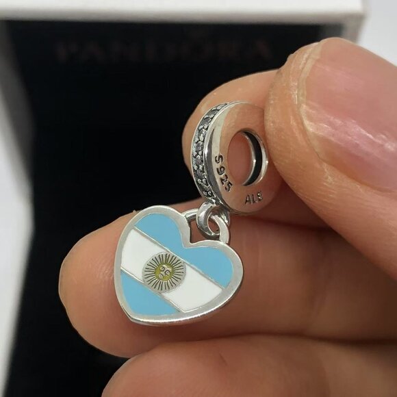✨🔥Pandora Argentina Flag Dangle Charm Pendant S925 Silver with box - Picture 4 of 4